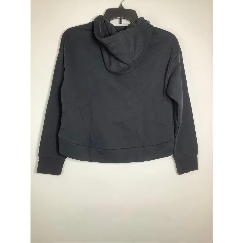 Nike Girl's Medium Black Sportswear Club Fleece Crop Hoodie Athleisure P6-9